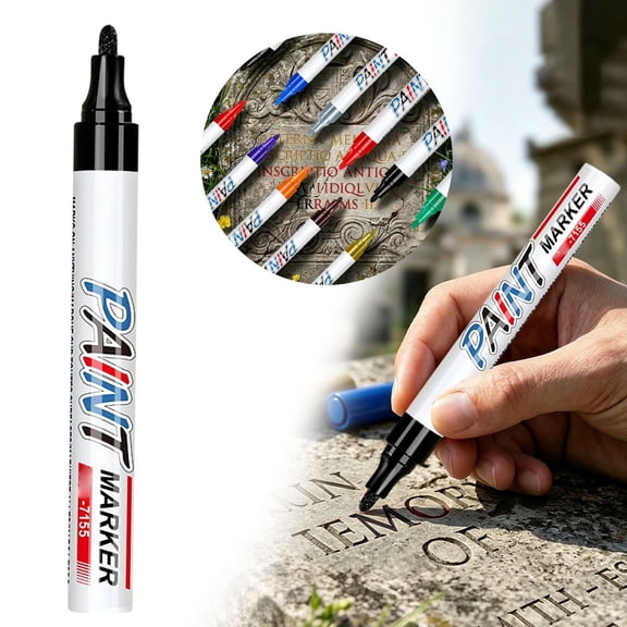 HWHCGZ Oil-Based Fine Tip Paint Marker Pen - 2 Pack Black 0.9mm Fine Nib Permanent Markers, Quick Dry, Waterproof, Fade Resistant Paint Pens for Metal, Wood, Rock, Plastic, Ceramics, Rubber, Glass