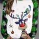 thumbnail image 1 of Christmas Colorful Elk Print Pullover Sweatshirt, Casual Long Sleeve Crew Neck Sweatshirt, Women's Clothing, 1 of 5