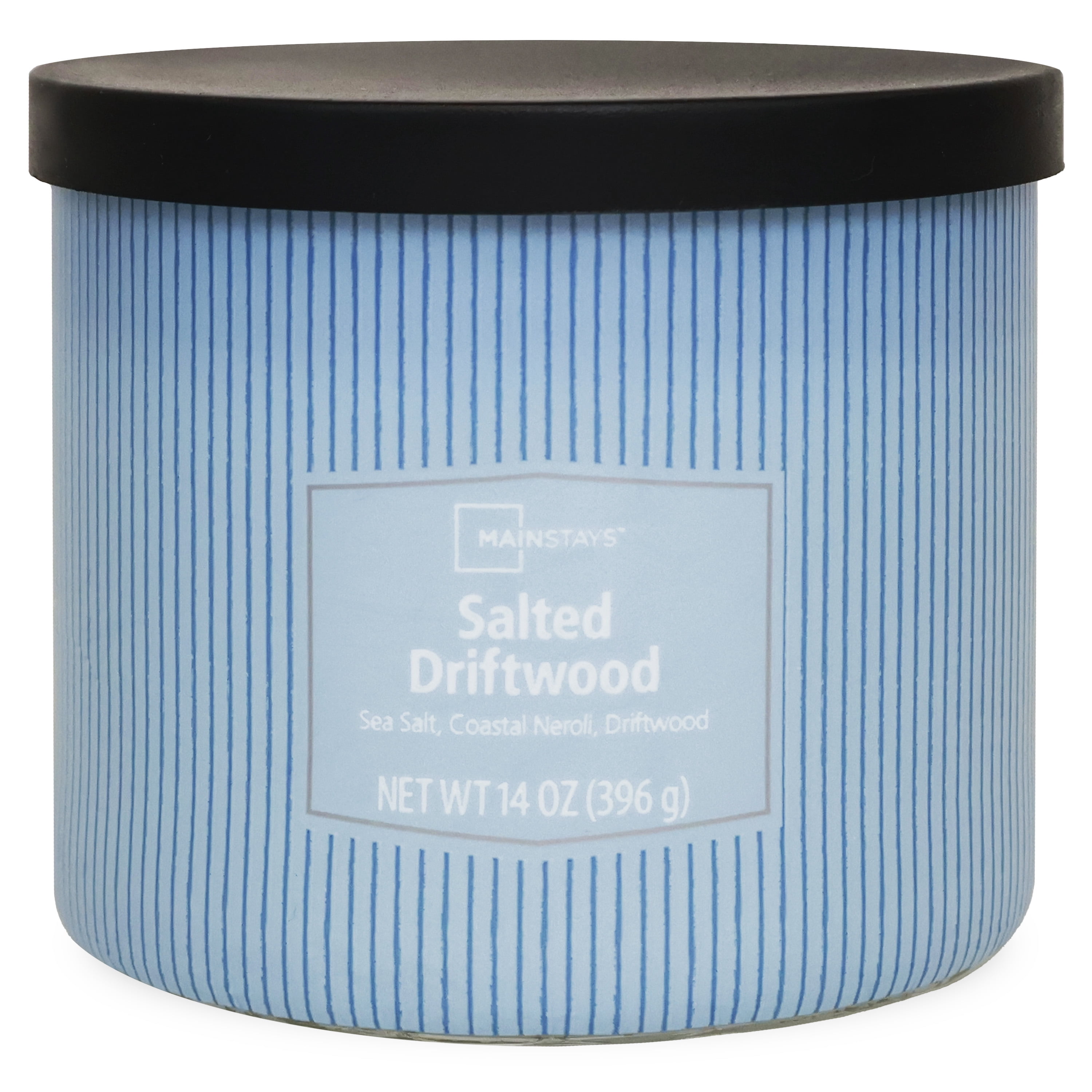 Mainstays 14 oz 3-Wick Textured Wrapped Candle, Salted Driftwood