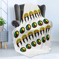 thumbnail image 4 of Jamaican Soft Flannel Fleece Throw Blanket, Reggae Colorful Peaces Abstract Americas Music Culture Art Print, Cozy Plush for Indoor and Outdoor Use, 50" x 70", Multicolor, by Ambesonne, 4 of 5