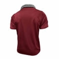 thumbnail image 6 of Afuyipoi Men Polo Shirt with Button Pockets Casual Half-buttoned Plaid Lapel Shirts,Wine L, 6 of 8