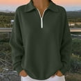 thumbnail image 6 of Ounisa Women's Long Sleeve Shirts-Casual Thermal Loose Fit Pullover Quarter Zip Sweatshirts, 6 of 6