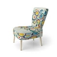 thumbnail image 3 of Designart "Geometric Hexagon and Circle III" Chaise d'Appoint Moderne Rembourrée Bleue - Fauteuil Moderne pour Chambre, 3 of 7