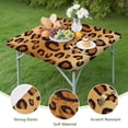 thumbnail image 4 of Gold and Black Of Leopard Print Square Fitted Tablecloth with Elastic Edge,Square Table Cover,Washable Elastic Table Cover for Home Kitchen Party Decor 36"x36", 4 of 6