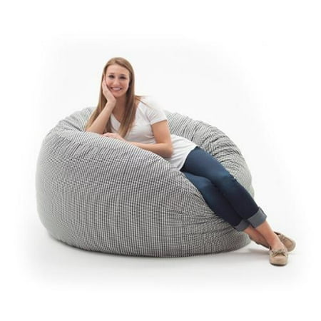 Comfort Research FufSack Memory Foam Houndstooth Black 4-foot Comfort Research FufSack Memory Foam Houndstooth Black 4-foot Large Bean Bag Lounge Chair - Comfort Research FufSack Memory Foam Houndstooth Black 4-foot
