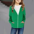 thumbnail image 5 of ATOGUTA Girls Sweatshirt Zip Up Hoodies Long Sleeve Casual Sweatshirts Jacket with Pockets Green, Size 4T-12, 5 of 5
