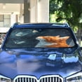 thumbnail image 5 of Foldable Car Windshield Sunshade UV Sun Visor Protector Blocks UV Rays Keeps Vehicle Cool 55x27.6 Inch Realistic Cute Orange Cat, 5 of 8