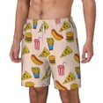 thumbnail image 2 of Uemuo Hamburger Pizza Coke Pattern Mens Swim Trunks Quick Dry Board Shorts with Mesh Lining, Stretch Beach Shorts Quick Dry No-Chafing Board Shorts-Small, 2 of 9