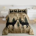 thumbnail image 2 of Manfei Moose Silhouette Bedding Comforter Set 2pcs, Jungle Pine Tree Twin Comforter Sets, Rustic Farmhouse Bedding Set, Lightweight Room Decor, 2 of 8