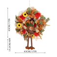 thumbnail image 3 of Fall Wreath 17 Inches Front Door Wreath  Autumn Wreath with Maple Leaf Berry  Pumpkins Wreath with String Light Festival Home Decor, 3 of 5