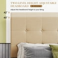 thumbnail image 3 of Sha Cerlin Beige King Fabric Platform Bed Frame with 4 Storage Drawers & Adjustable Headboard, Adult, 3 of 7