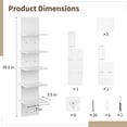 thumbnail image 6 of 5 Tiers Floating Wall Shelf, Small Vertical White Floating Shelf for Narrow Spaces, Modern Wall-Mounted Decorative Shelves for Bedroom Living Room, Lightweight Wood-Plastic, 6 of 7