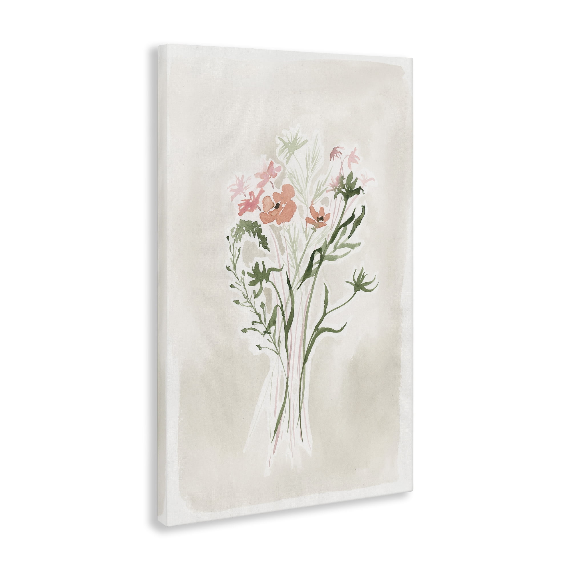 Stupell Industries Subtle Pastel Blooms Botanical & Floral Painting Gallery Wrapped Canvas Art Print Wall Art, 24 x 36