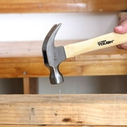 Hyper Tough 7oz Wood Handle Claw Hammer with Smooth Face