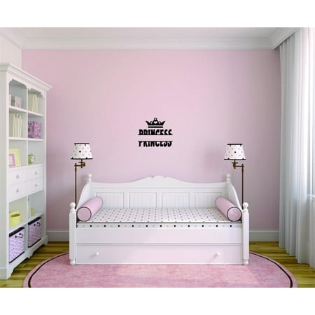 Custom Wall Decal - Peel & Stick Sticker Princess Crown Girls Teen Kids Bedroom Home Decor Picture Art 10 x 20