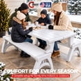 thumbnail image 6 of Convert a Bench 60" Folding Vinyl Patio Bench Picnic Table, White - Gen 2, 6 of 10