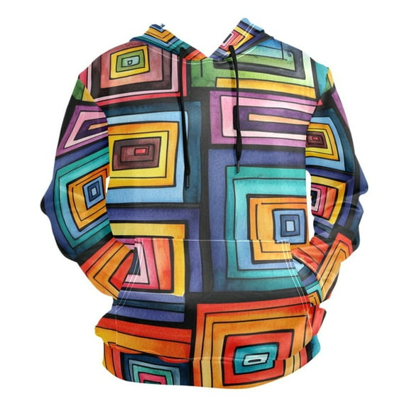 Colorful Geometric Abstract Men’s Hoodies Sweatshirt Fleece Jackets Long Sleeve Sweatshirts