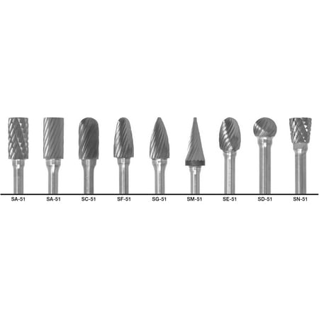 

Carbide Bur 9 Pc Set 1/4x1/8