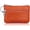 A_Orange, variant on Black Small Leather Coin Purse Change Pouch for Women Men Kids with Zip Key Ring