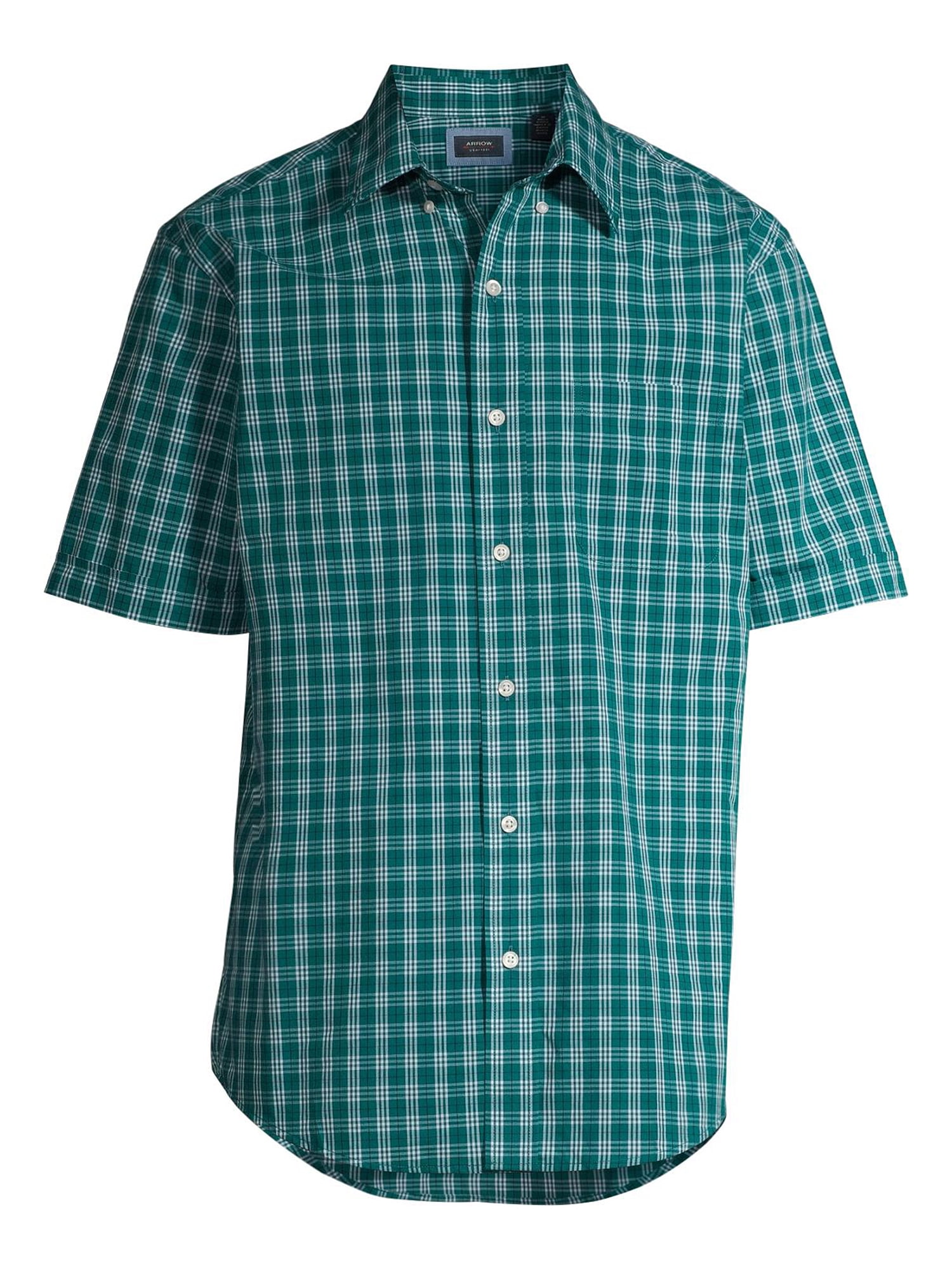 Arrow Men's Big and Tall Hamilton Poplin Wrinkle Free Short Sleeve Shirt