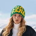 thumbnail image 2 of CUZIBR Winter Beanie Set Winter Unisex Fashion Knit Hat Casual Tie Dye Letter Print Outdoor Streetwear Stylish Skull Caps Warm Soft Dailywear,Dark Green,One Size, 2 of 5