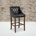 thumbnail image 2 of Flash Furniture Carmel Transitional Faux Leather Barstool, Black, 2 of 12