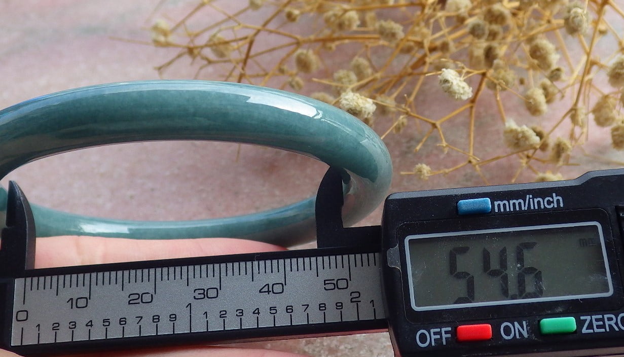 Green Natural A JADE Jadeite Circle Bangle Bracelet 55 mm 682108 TN