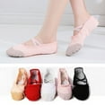 thumbnail image 1 of SPRING PARK Girls Canvas Ballet Shoes Ballet Slipper for Kids Women Yoga Shoes for Dancing, 1 of 7