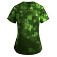 thumbnail image 4 of ZZwxWA St Patty Day Outfits for Women Graphic Tees Short Sleeve Nurse Tops V Neck Scrub Shirt Clover Print Tops Summer Tops, 4 of 4