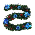 thumbnail image 2 of Qwtwty 9 ft Pre‑Lit Christmas Garland with Lights, Fake Vines Real Touch Winter Xmas Garland for Stairs, Railing, Fireplace, Door Decorations, 2 of 6