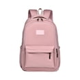 thumbnail image 2 of Back-to-School Minimalist Canvas Backpack, Large Capacity Student Daypack with Laptop Sleeve & Side Pockets, Lightweight Travel Rucksack for College & Commute, 18" x 12.6" Pink, 2 of 9