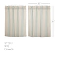thumbnail image 5 of VHC Brands Grain Sack Aqua Blue Stripe Coastal Farmhouse Kitchen Curtain Tier Set 36x36, 5 of 7