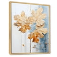 thumbnail image 2 of Designart "Minimalist Beige And Blue Maple Leaf" Tree Maple Floater Framed Canvas Wall Art, 2 of 5