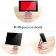 thumbnail image 2 of Soporte para tableta de oro rosa, soporte de base compatible con teléfono móvil, accesorios, escritorio, otros teléfonos inteligentes de aluminio, 2 of 5