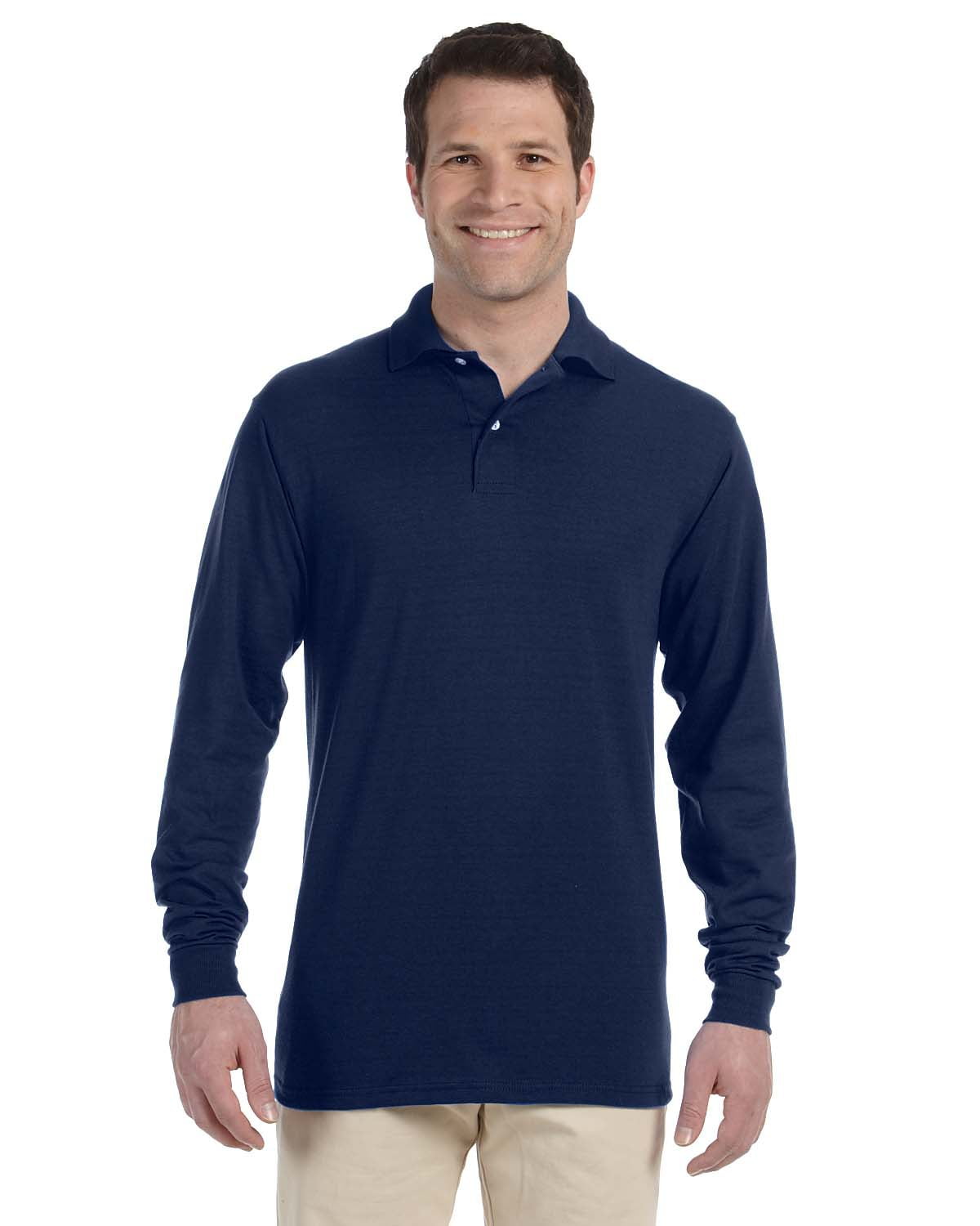 Polo Shirt JERZEES SpotShield 50/50 Long Sleeve Jersey, 5.6