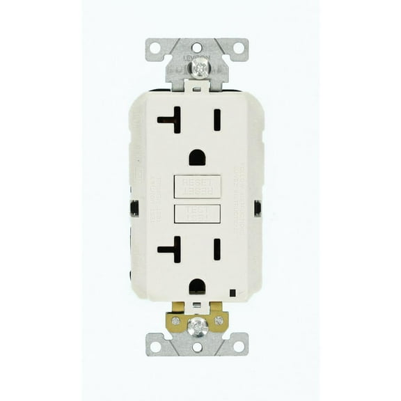 Leviton 20 Amp Lev-Lok Modular Wiring Device SmartlockPro GFCI Outlet, White