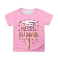 thumbnail image 1 of T-shirt à Manches Courtes pour Petites Filles avec Imprimé Dessin Animé Mignon Col Rond Tee-Shirt Photo de Collation des Grades pour Enfants Taille 6-7T, 1 of 3