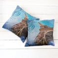 thumbnail image 2 of Ambesonne Paris Throw Pillow Cover 2 Pack, Tilt Shot Eiffel Tower Travel, 18", Blue and Brown, 2 of 6