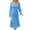 Blue #1, variant on Dresses for Women, Women Long-Sleeved V-Neck Dress Polka Dot Print Dress Bag Hip Skirt Mid-Calf Dress Leisure Blue XL