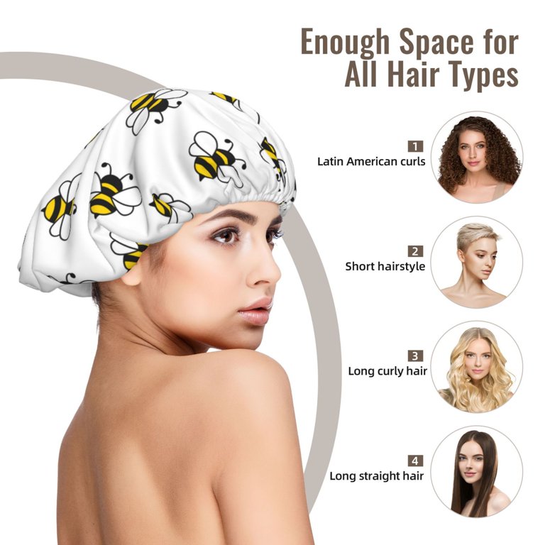 Bee print B Silk Bonnet for Sleeping Women Men, Adjustable  display picture 3