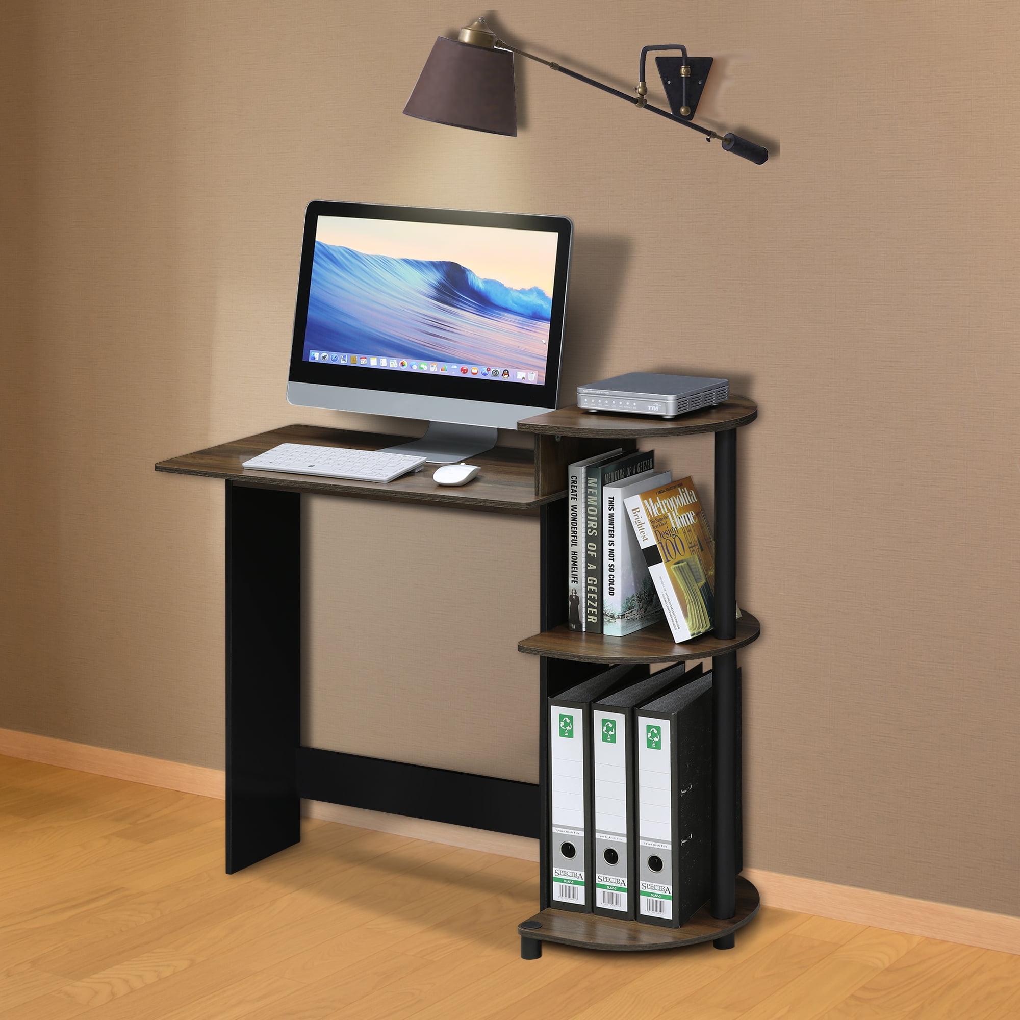 Furinno 11181ex Bk Compact Computer Desk Espresso Black Desks