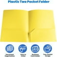 thumbnail image 3 of Djiypn Plastic Folders With Pockets Heavy Duty Pocket Folders Letter Size File Folders For Documents Office School,Plastic,yellow, 3 of 9