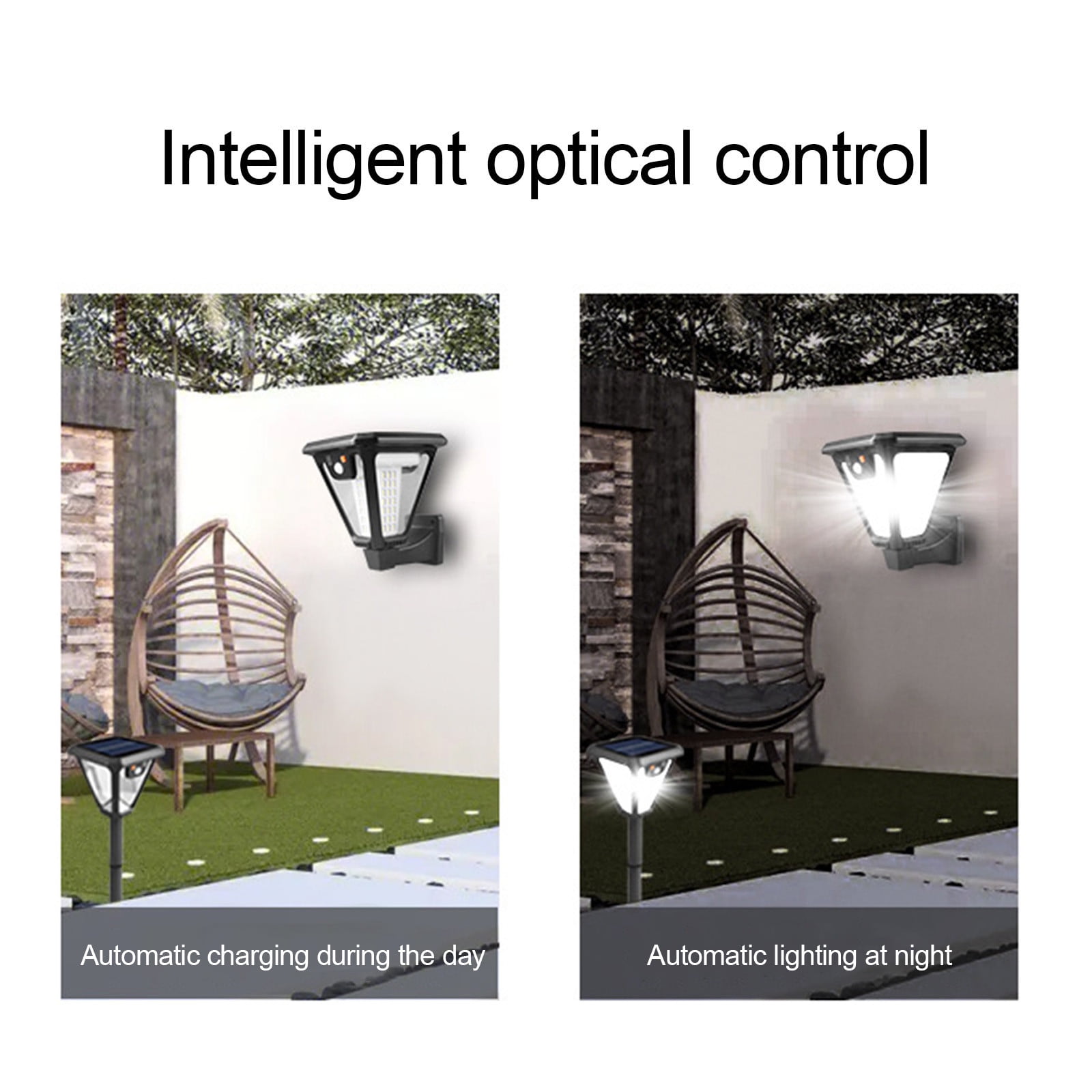 Solar Sensor Lights Outdoor Motion Detection Wall Mounted Concise Front Porch Decorative Sconces Remote Control 3 Lighting Modes