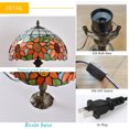 thumbnail image 6 of Orinova Tiffany Style Table Lamp Rose Bedside Desk LED Lamp Shades Bedroom Stained-Glass 18.1'' H Multi-Color, 6 of 8