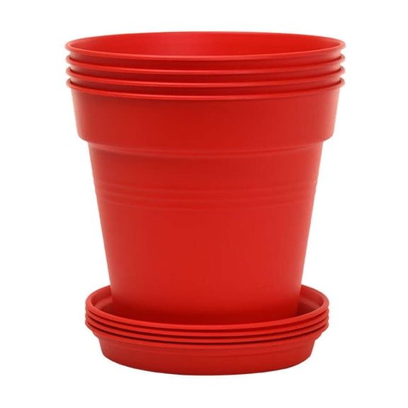 Mintra Garden - 13cm Round Garden Pots 4pk - (13cm Diameter - 5inW x 4.75inH)