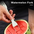 thumbnail image 4 of Hariumiu Watermelon Fork Slicer 2-in-1 Stainless Steel Watermelon Cube Cutter Fruit Fork Efficient Cutting Multi-Functional Kitchen Gadget, 4 of 8
