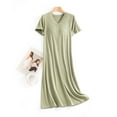 thumbnail image 6 of Kureaily Nightgowns For Women With Built In Bra V Neck Short Sleeve Sleepwear Casual Loose Nightshirts Soft Comfy Sleepshirts Soft Sleepwear, 6 of 6