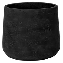 Black Washed Fiberstone Planter Indoor and Outdoor Flower Pot 8" H x 9" W
