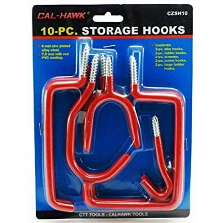 

10pc Storage Hooks Assorted Bike Ladder U Screw Large Garage Set Peg Board CZSH1