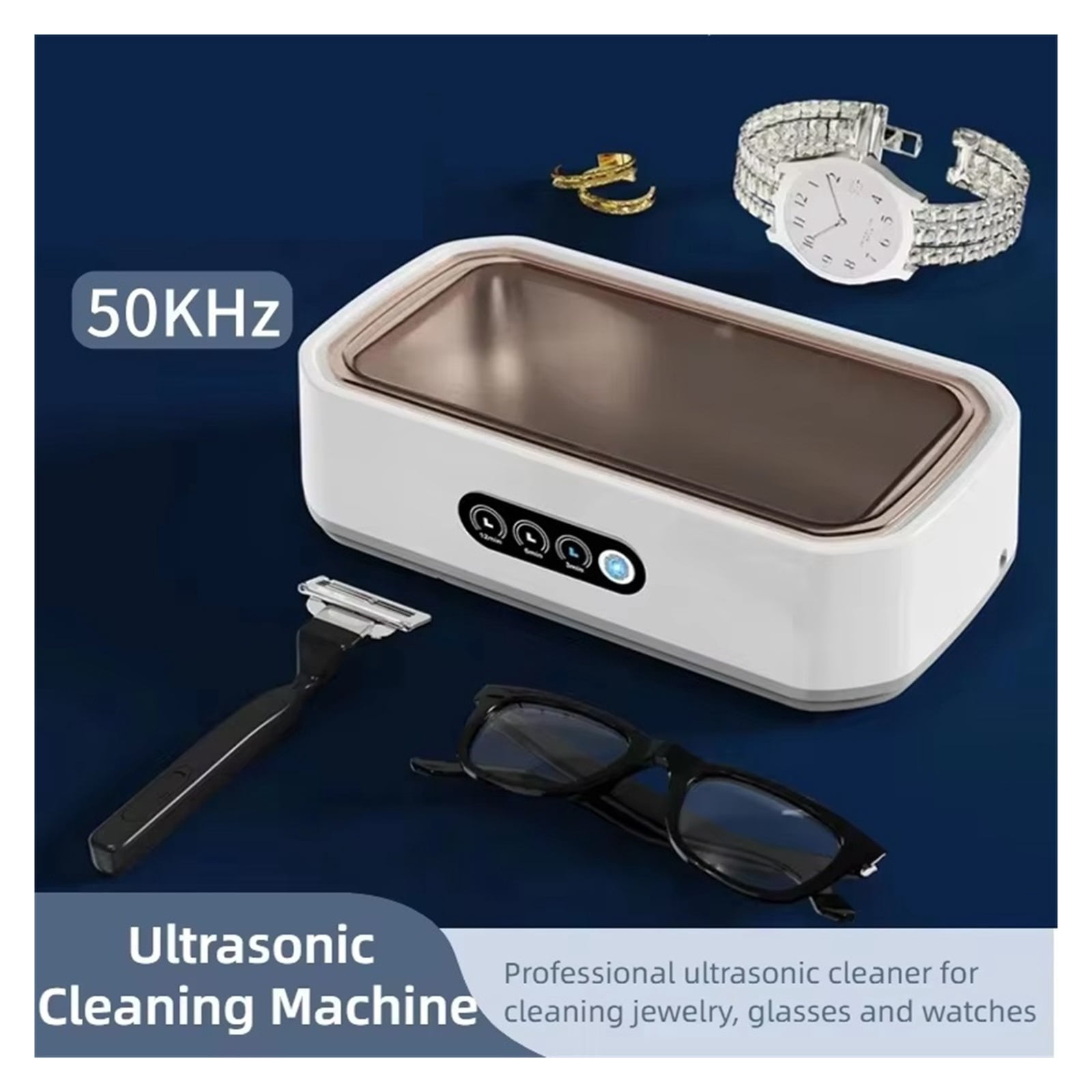 Ultrasonic Cleaner Portable Household Large Capacity 650ML Glasses Jewelry Braces Professional Cleaning Machine